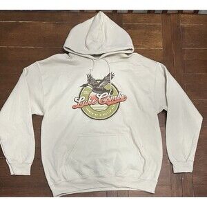 Luke Combs Tour Hoodie Large Growin’ Up and Gettin’ Old 2024 Sweatshirt Beige